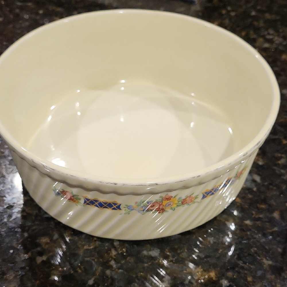 Floral Ceramic Bowl. No Cracks Or Chips.